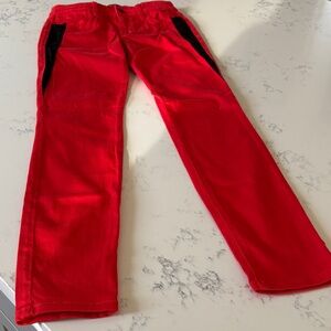 Joe's Jeans Vibrant Red Pants with Black Side accent/panel